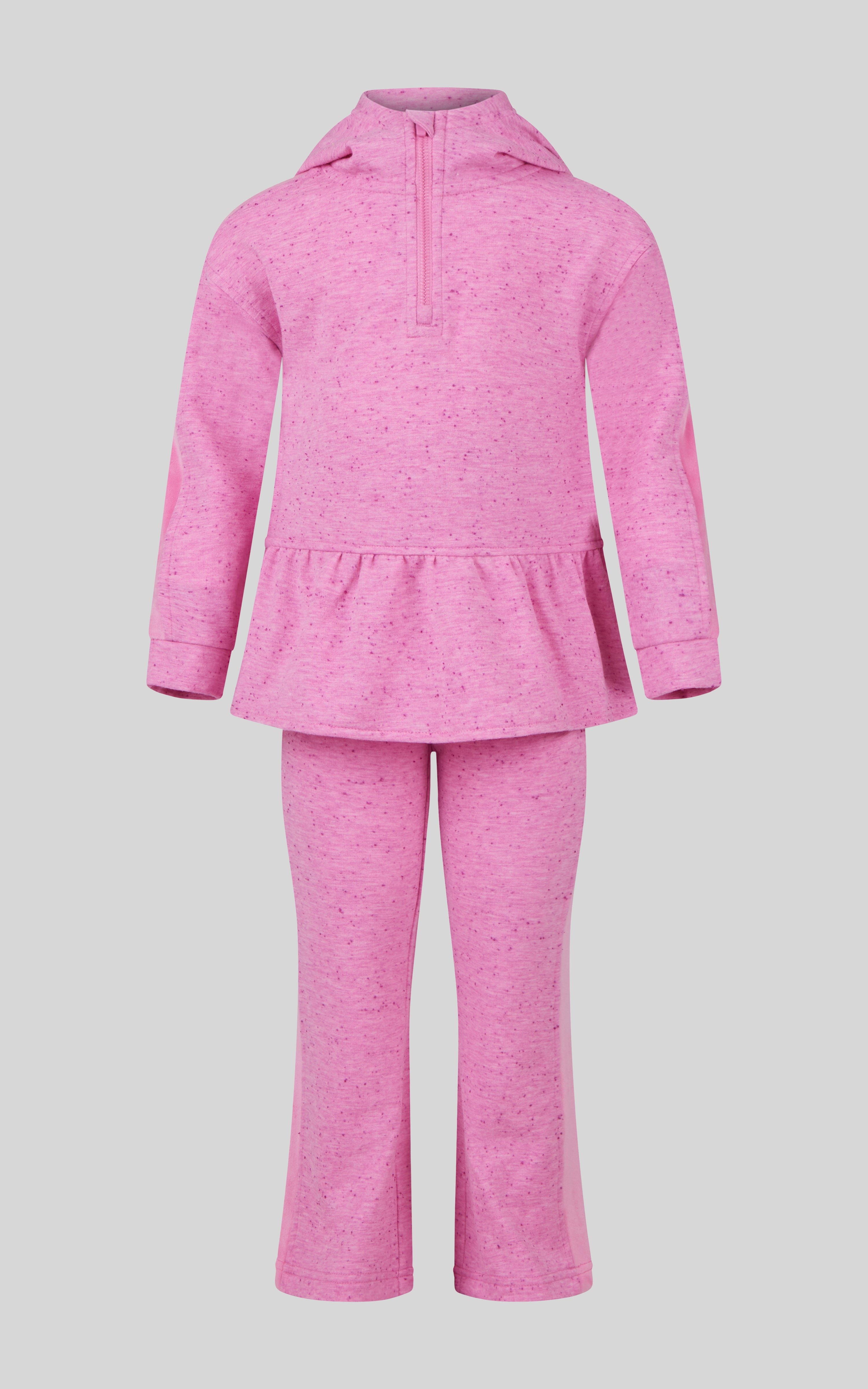 4-6X 3 PC Girls Confetti Half Zip Pullover + Flared Pant + Coin Purse Set