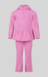 4-6X 3 PC Girls Confetti Half Zip Pullover + Flared Pant + Coin Purse Set - 90 Degree by Reflex