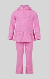4-6X 3 PC Girls Confetti Half Zip Pullover + Flared Pant + Coin Purse Set