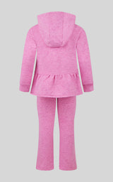 4-6X 3 PC Girls Confetti Half Zip Pullover + Flared Pant + Coin Purse Set - 90 Degree by Reflex