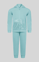 Toddler Girls 2 PC Brushed Terry Hoodie Jacket and Jogger - 90 Degree by Reflex