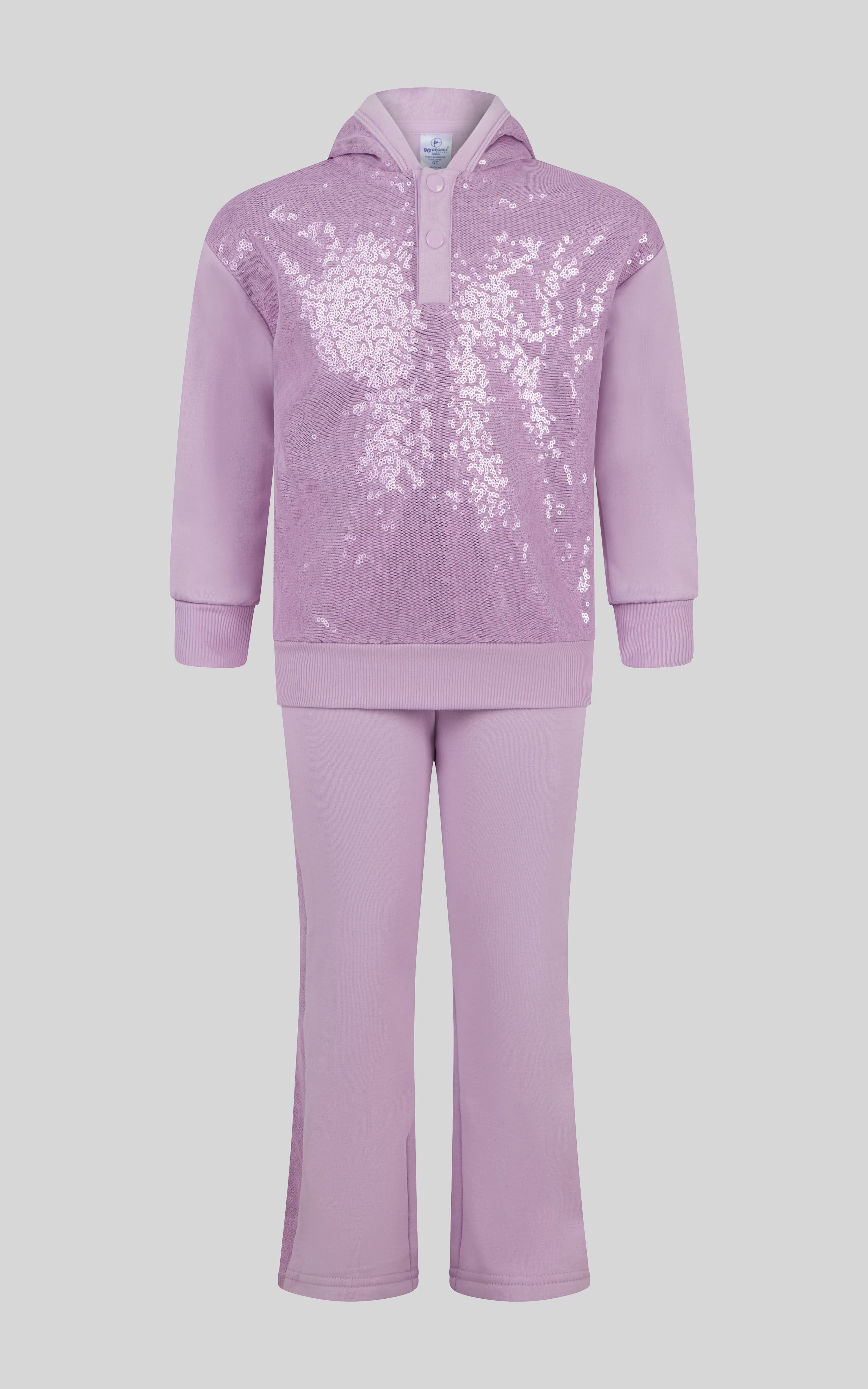 Toddler Girls 2 PC Brushed Terry Pullover and Flared Pant - 90 Degree by Reflex