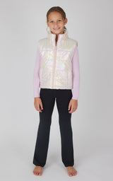 Girls Quilted Vest & Super Soft Top & Flare Legging Set - 90 Degree by Reflex