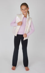 Girls Quilted Vest & Super Soft Top & Flare Legging Set - 90 Degree by Reflex