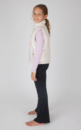 Girls Quilted Vest & Super Soft Top & Flare Legging Set - 90 Degree by Reflex
