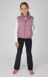 Girls Quilted Vest & Super Soft Top & Flare Legging Set - 90 Degree by Reflex