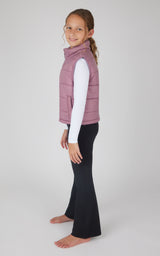 Girls Quilted Vest & Super Soft Top & Flare Legging Set - 90 Degree by Reflex