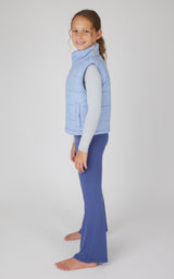 Girls Quilted Vest & Super Soft Top & Flare Legging Set - 90 Degree by Reflex