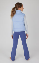Girls Quilted Vest w/ Sherpa Lining +Super Soft L/S Top + Flare Legging - 90 Degree by Reflex