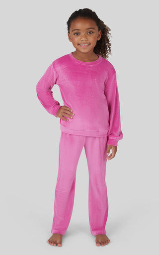 4-6x 2 Piece Speckled Velour Darling Crew Neck and Speckled Velour Pant Set