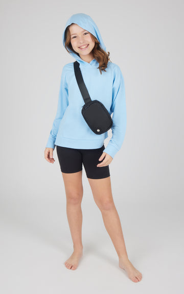 Girls 3 PC Hoodie + Bike Short + Fanny Bag