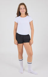 Girls Heavenly Rib Phoebe Crop Tank & Running Shorts & Socks Set - 90 Degree by Reflex