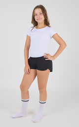 Girls Heavenly Rib Phoebe Crop Tank & Running Shorts & Socks Set - 90 Degree by Reflex