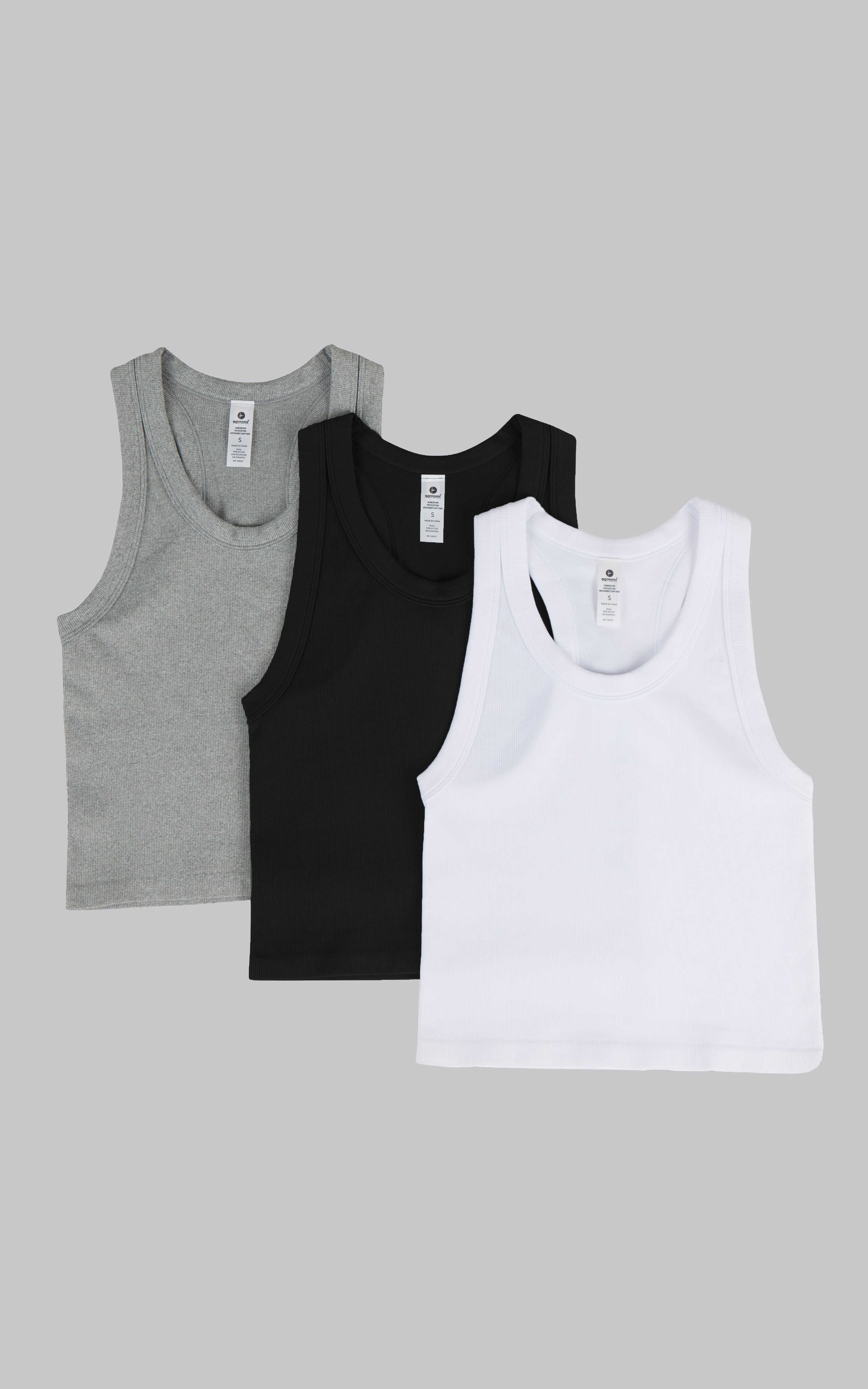 3 PK Ribbed Racerback Tank