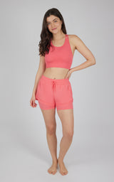2 PC Seamless Longline Bra and 2 in 1 Short Set - 90 Degree by Reflex