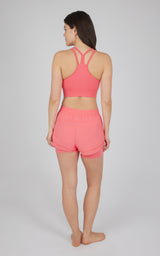 2 PC Seamless Longline Bra and 2 in 1 Short Set - 90 Degree by Reflex