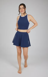2 PC Nude Tech Tank and Skort Set