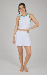 2 PC Nude Tech Tank and Skort Set