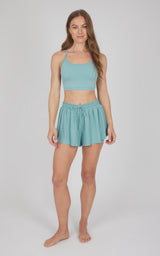 2 PC Seamless Bra and Ribbed 2 in 1 Running Short