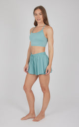 2 PC Seamless Bra and Ribbed 2 in 1 Running Short