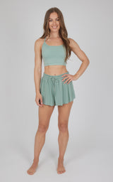 2 PC Seamless Bra and Ribbed 2 in 1 Running Short