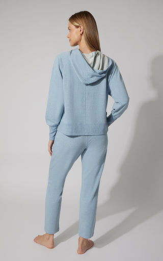 2 Pc Terry Pullover Hoodie and Straight Leg Pant Set