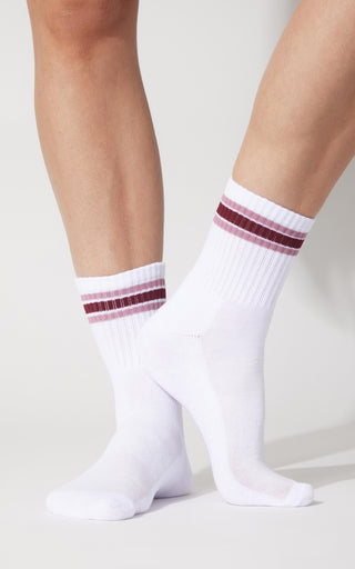 3 PC Washed Loop Terry Crew Neck Long Sleeve + High Waist Short + Sock Set