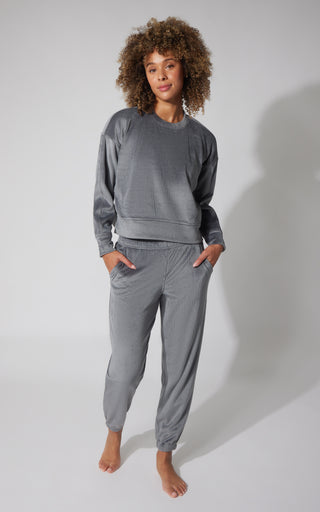 2 PC Dreamy Rib Crew Pullover and Jogger Set