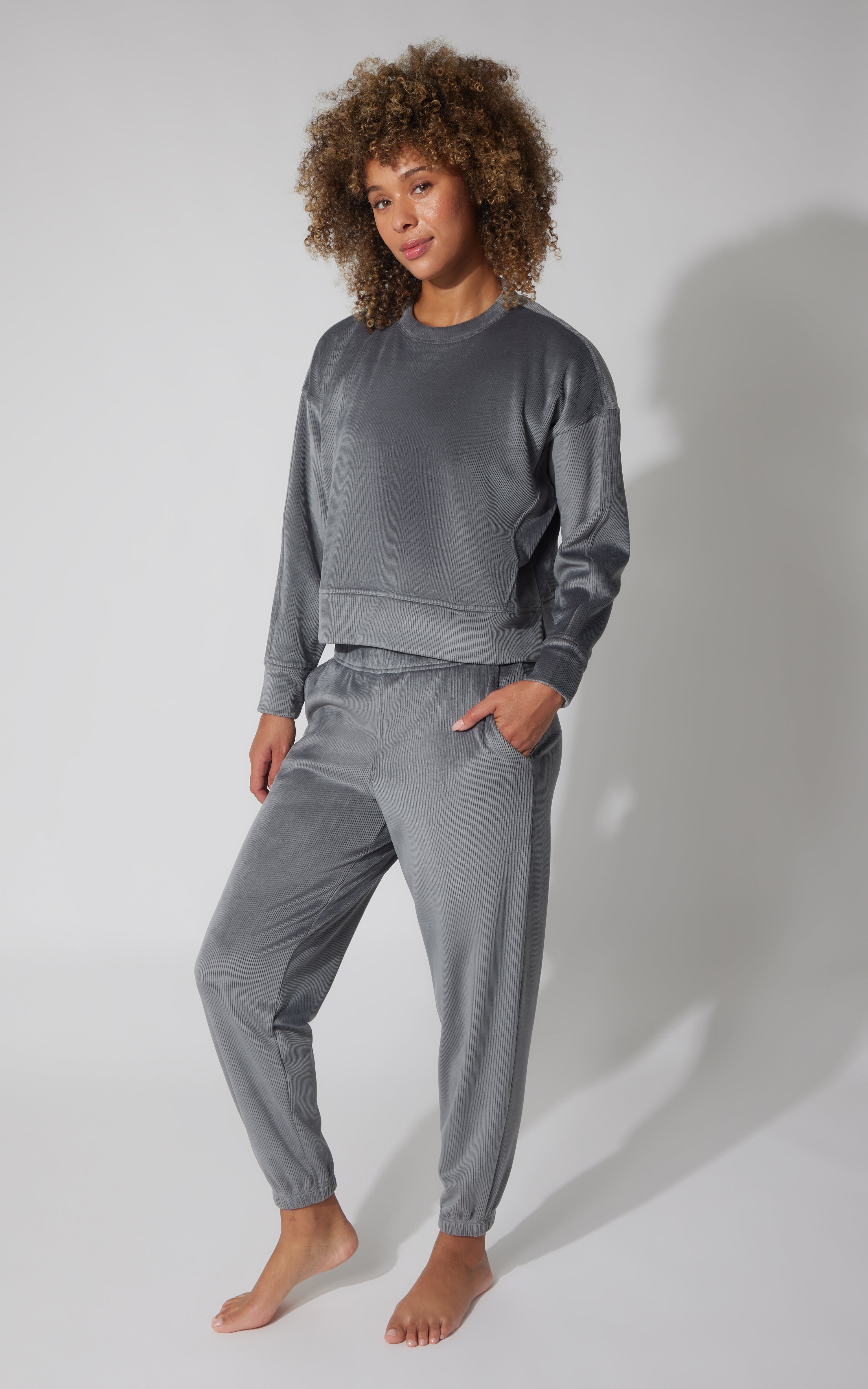2 PC Dreamy Rib Crew Pullover and Jogger Set
