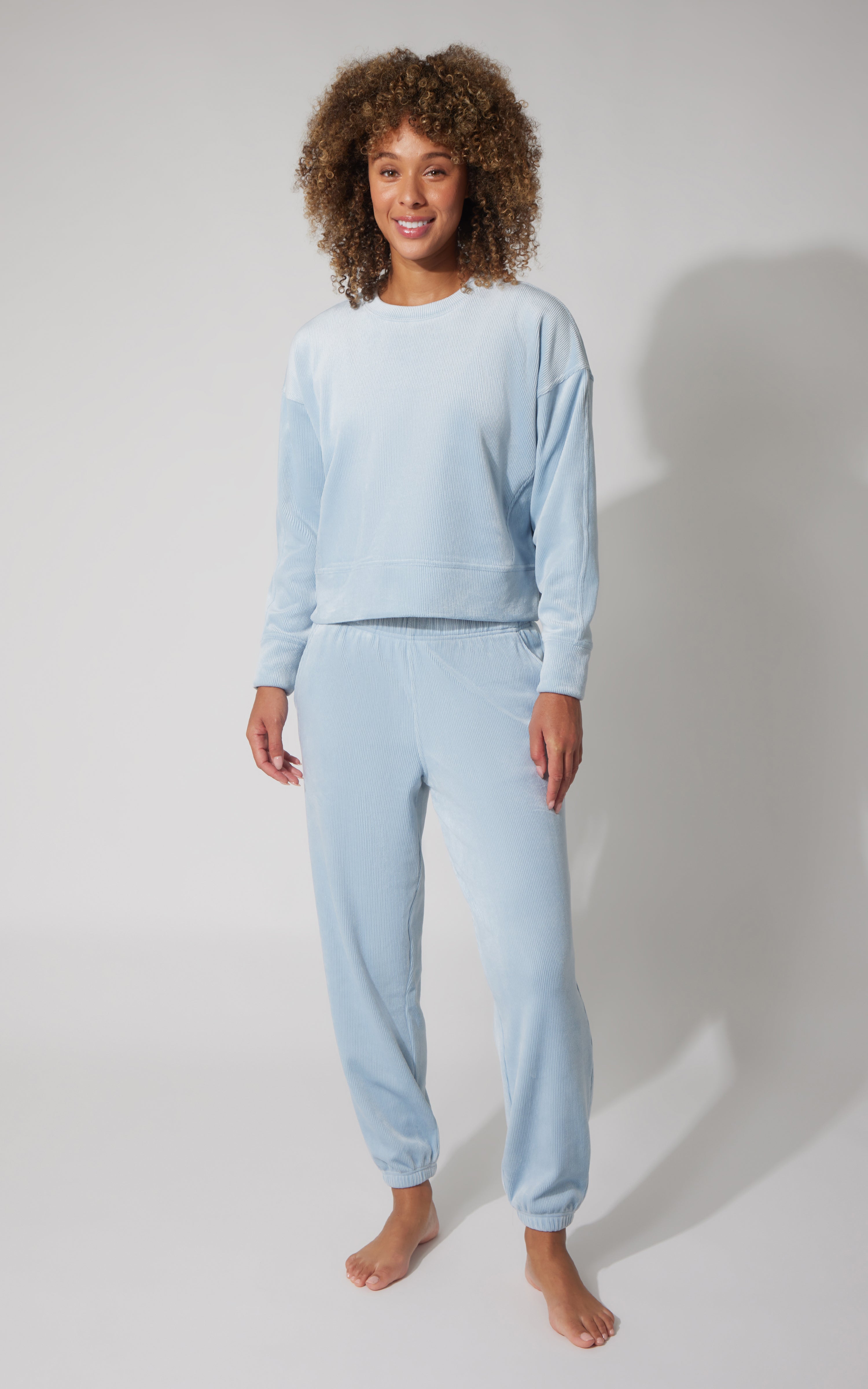 2 PC Dreamy Rib Crew Pullover and Jogger Set