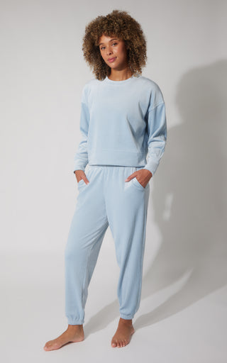 2 PC Dreamy Rib Crew Pullover and Jogger Set