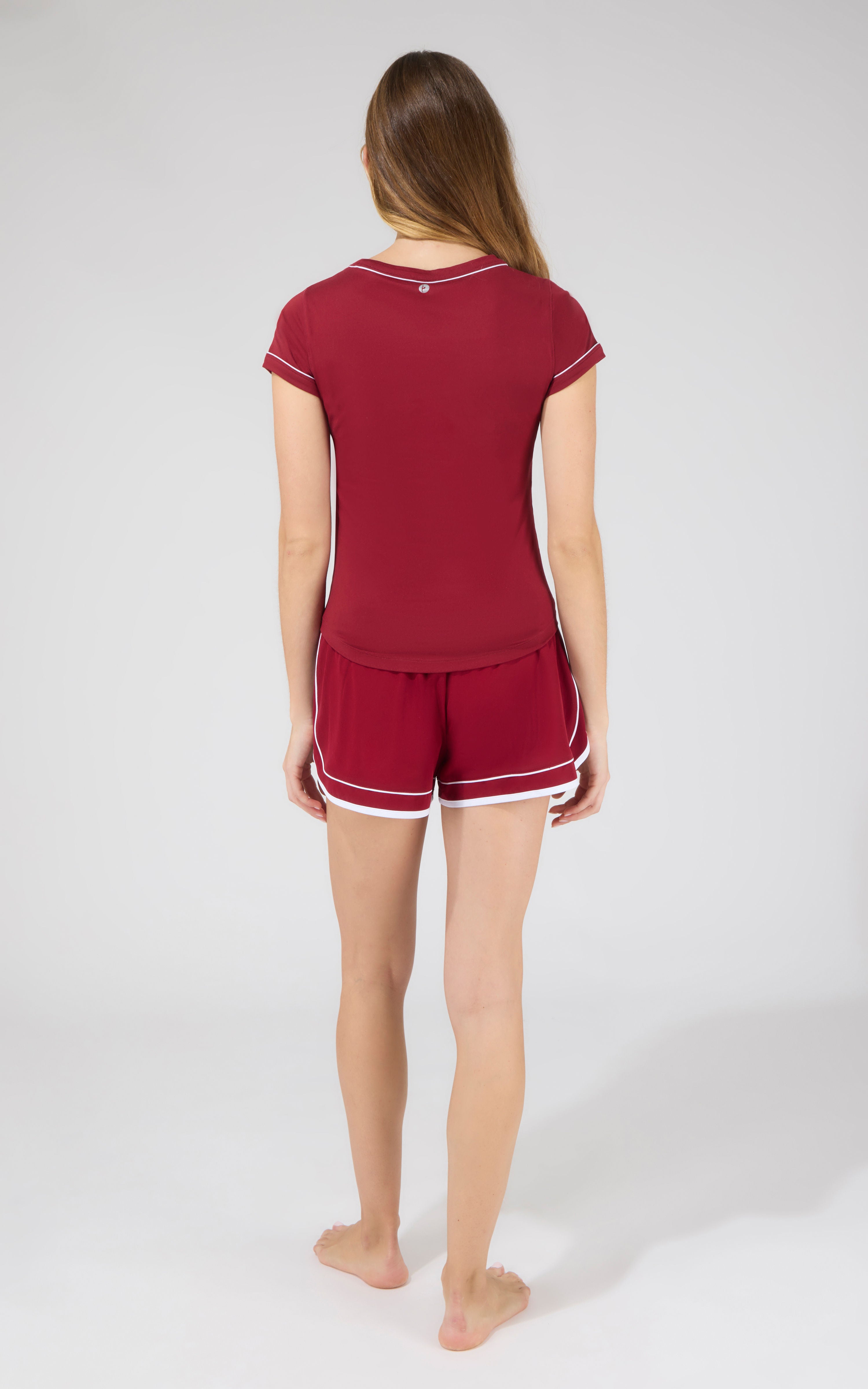 Super Soft Contrast Crew Neck Top & Lightstreme Short