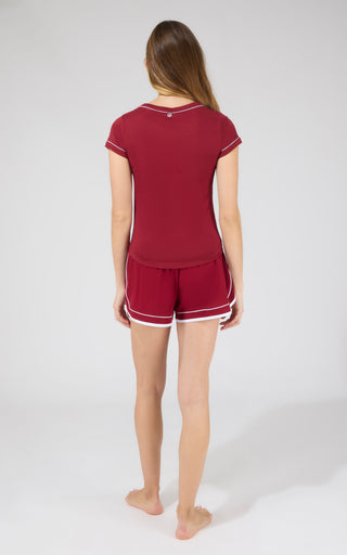 Super Soft Contrast Crew Neck Top & Lightstreme Short