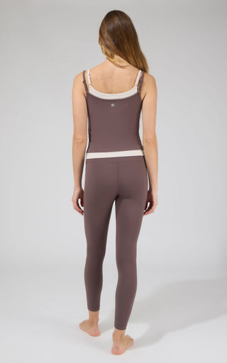 Butter Tech  Contrast Double Layer Tank with Adjustable Straps and Ankle Tight