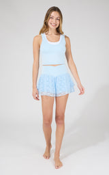 Lux Veda Bra Tank with Ruffled Short Set - 90 Degree by Reflex