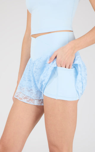 Lux Veda Bra Tank with Ruffled Short Set - 90 Degree by Reflex