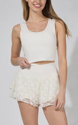 Lux Veda Bra Tank with Ruffled Short Set - 90 Degree by Reflex