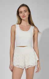Lux Veda Bra Tank with Ruffled Short Set - 90 Degree by Reflex