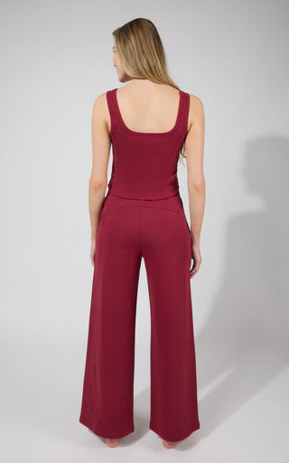 Terry Corset Tank & Fleece Wide Leg Pant Set - 90 Degree by Reflex