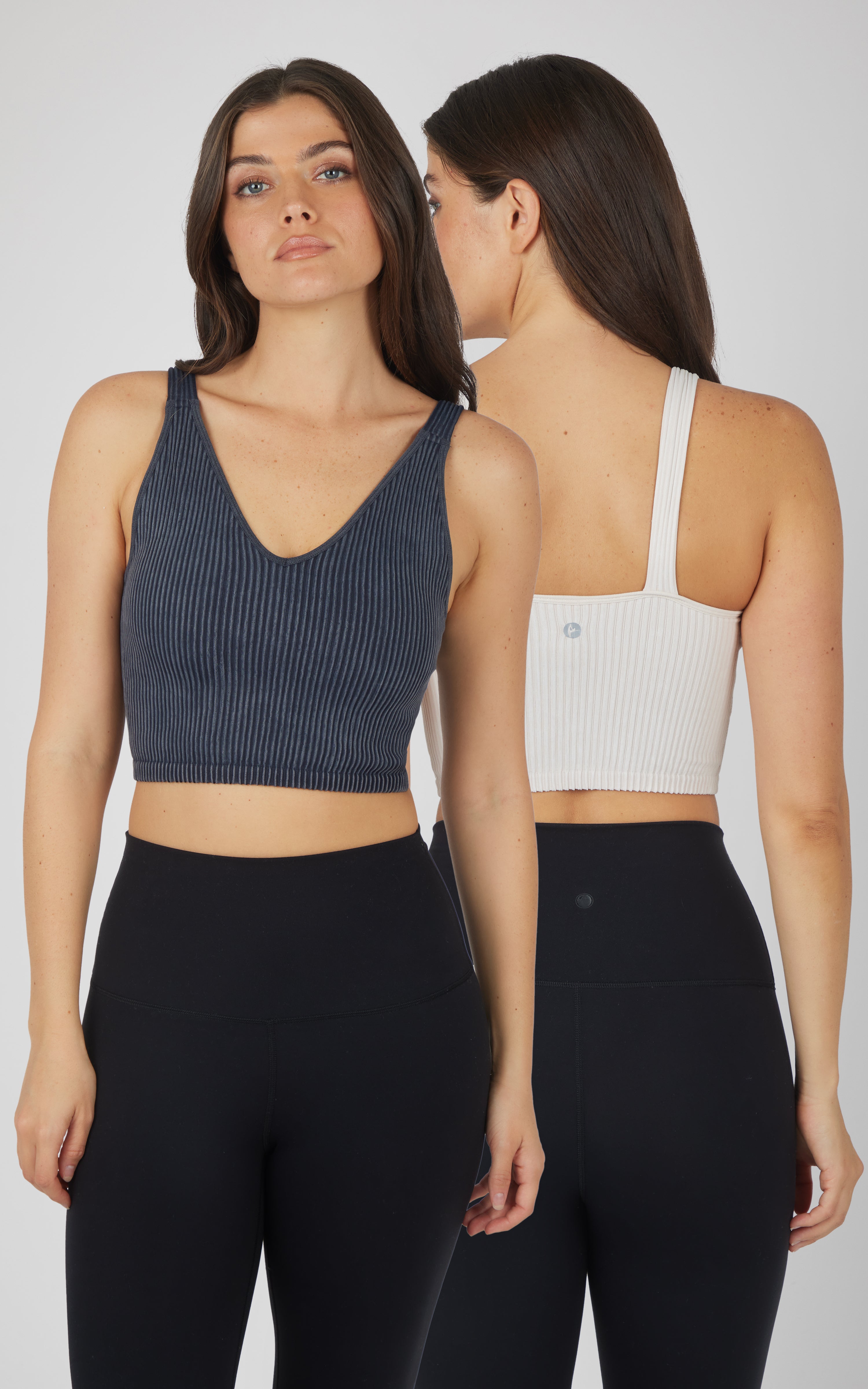2 PK Stone Wash V-Neck Tank - Our Stone Story - 90 Degree by Reflex