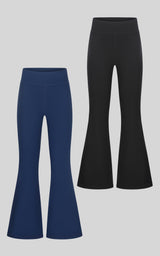 2 PK Girls Ribbed Flare - Naval Academy/Black - 5