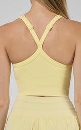 Seamless Ribbed Bra Tank w Crossover Waistband Skort - 90 Degree by Reflex