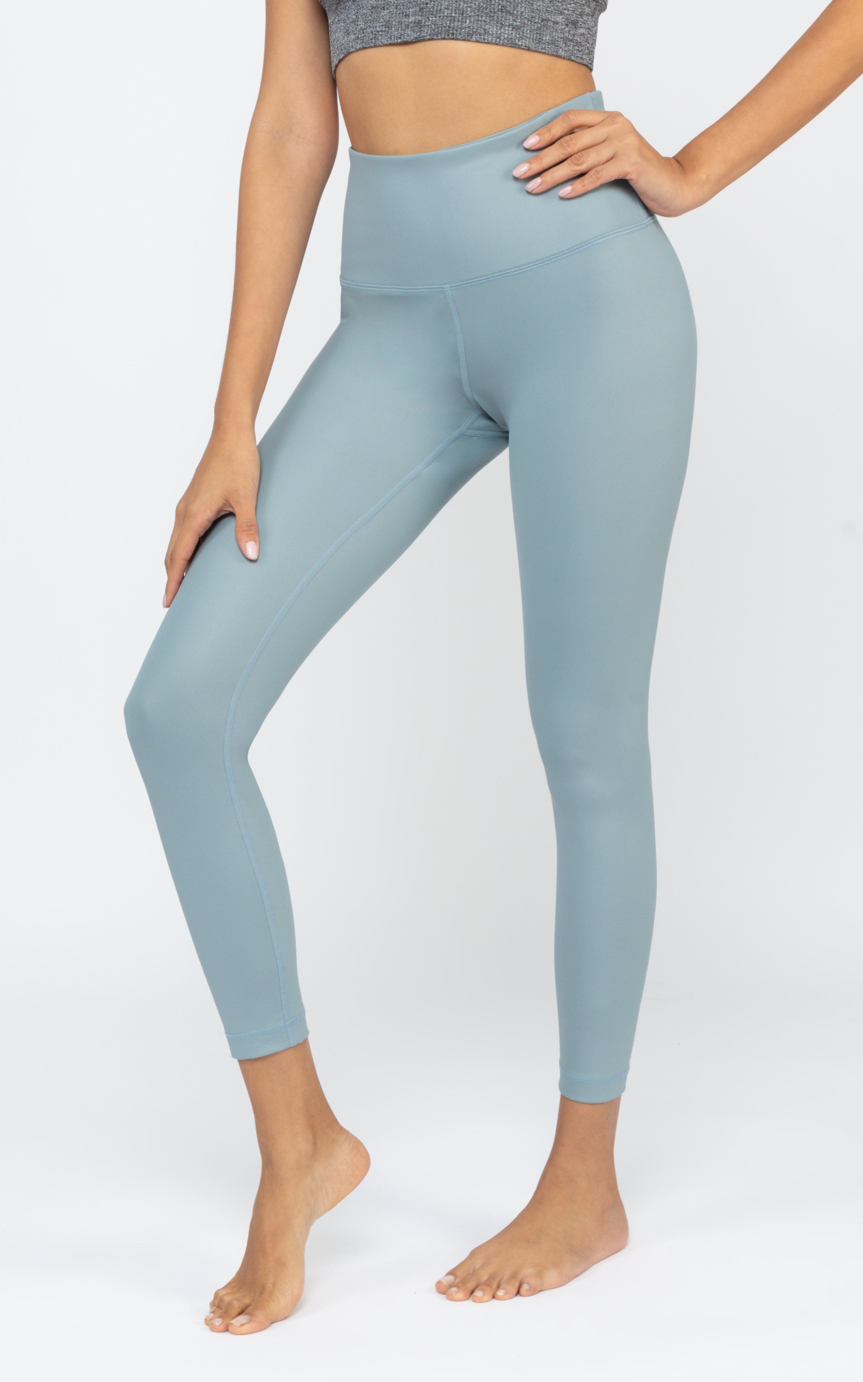 Interlink Faux Leather High Waist Cire Ankle Legging