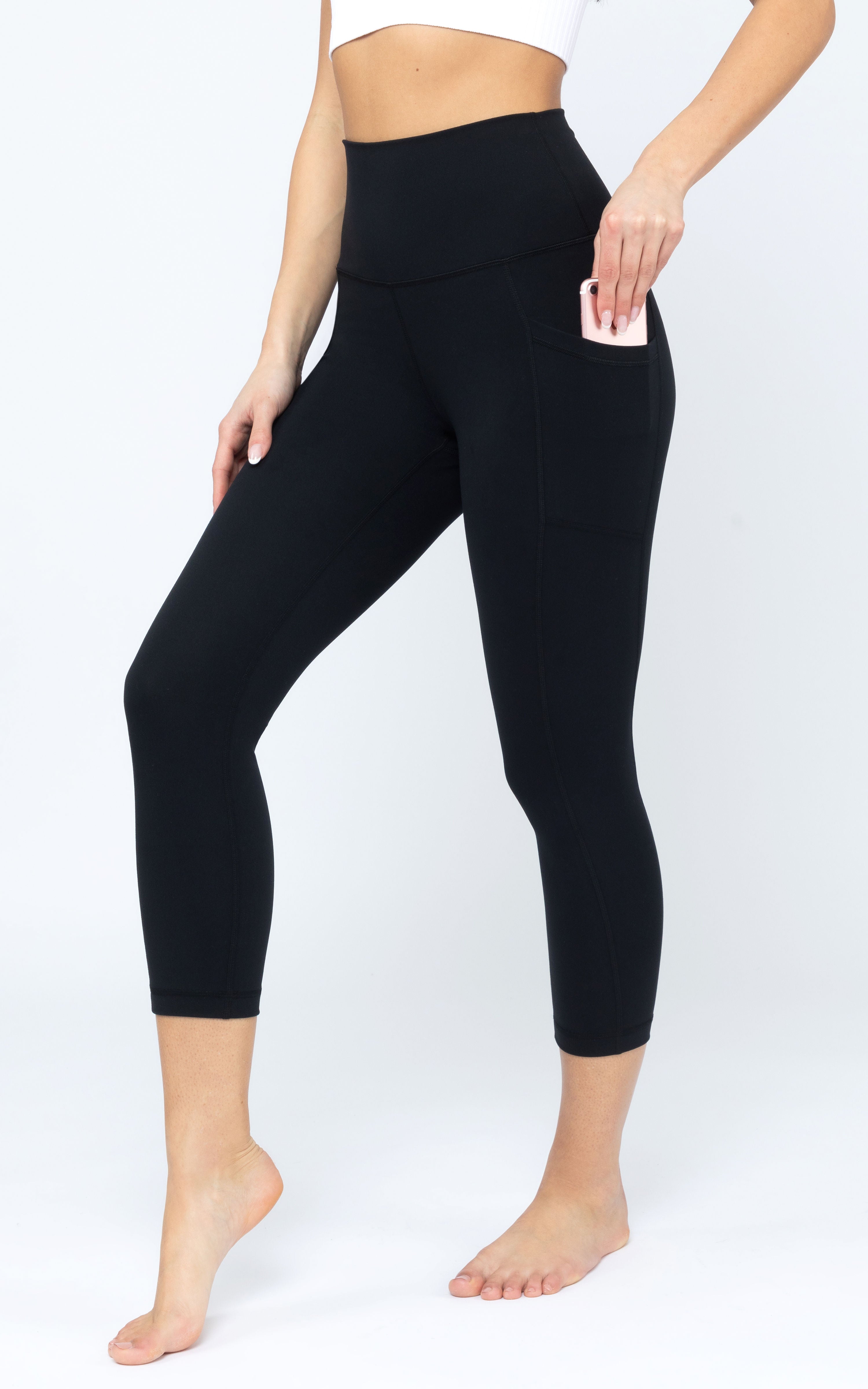 Interlock Tribeca Elastic Free Hi Rise Side Pocket Crop Tight - 90 Degree by Reflex