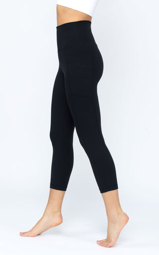 Interlock Tribeca Elastic Free Hi Rise Side Pocket Crop Tight - 90 Degree by Reflex