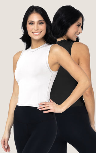 2 Pack Airlite Mock Neck Tank - Our Linen Story