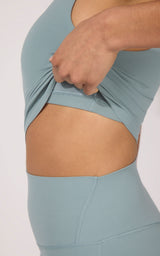 Everyday Serene Cloud Support Crop Tank With Bra Inside & Flexvi Hi Rise Elastic Free Wb Ankle Tight - 90 Degree by Reflex