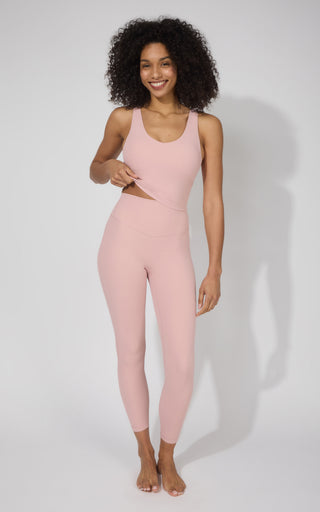 Everyday Serene Cloud Support Crop Tank With Bra Inside & Flexvi Hi Rise Elastic Free Wb Ankle Tight - 90 Degree by Reflex