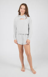 Girls Supreme Waffle Zoe Hoodie & Short Set - 90 Degree by Reflex