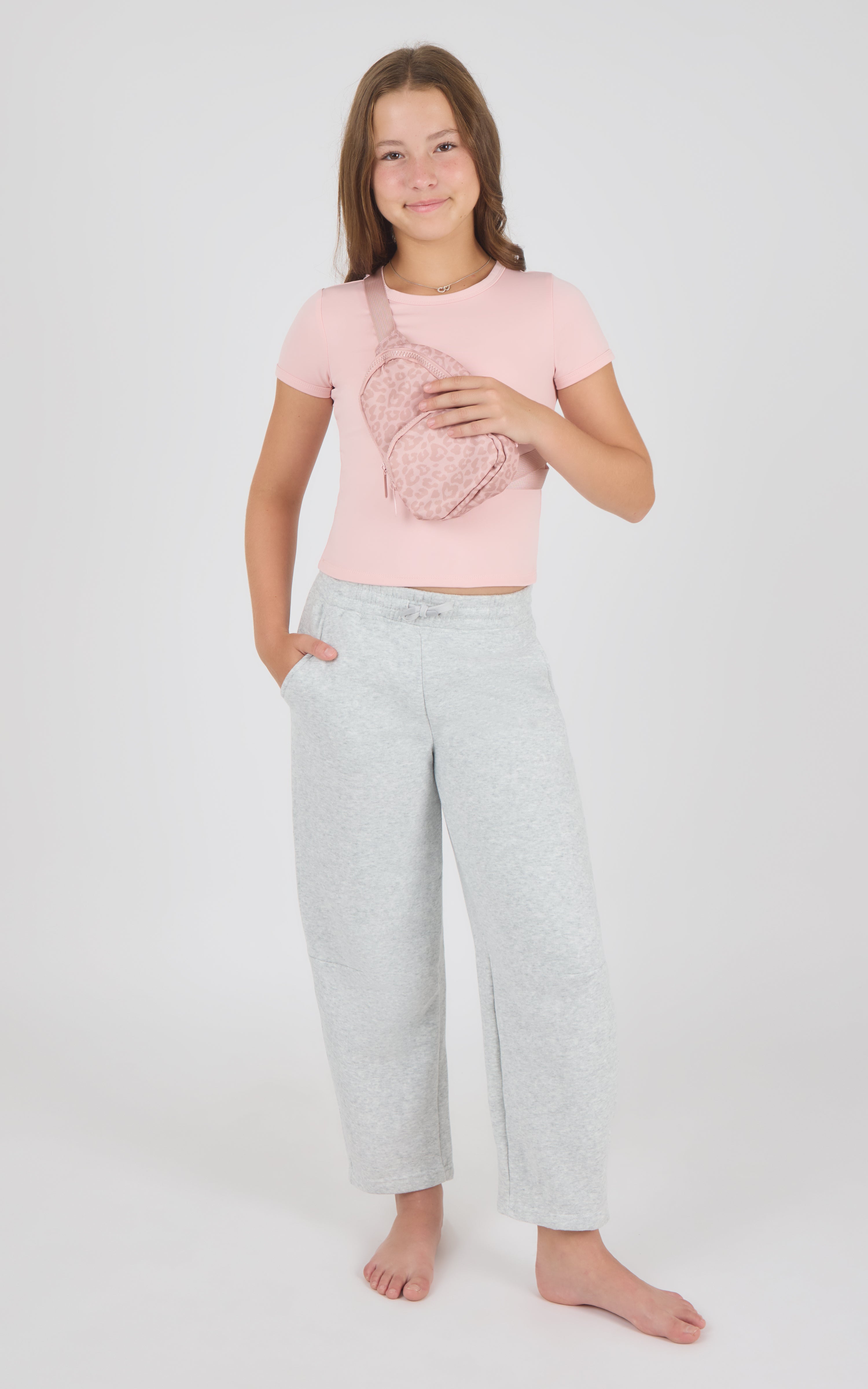 Girls Jerseytek Mabel Short Sleeve Tee & Barrel Sweatpant & Bag Set - 90 Degree by Reflex
